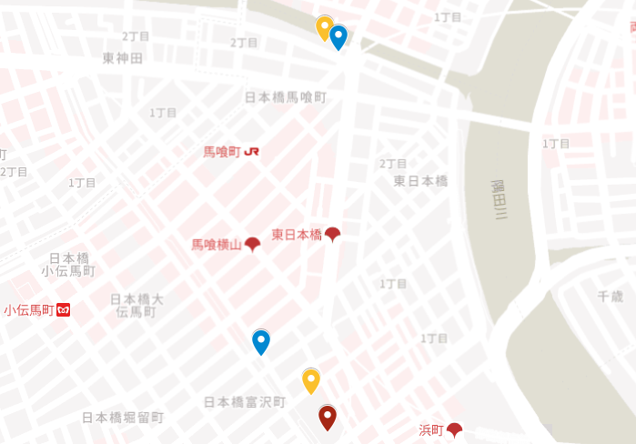 馬喰町周辺の地図